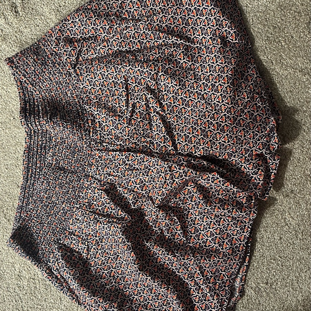 J.Jill Patterned Shorts with Orange and Dark Blue Design, XL